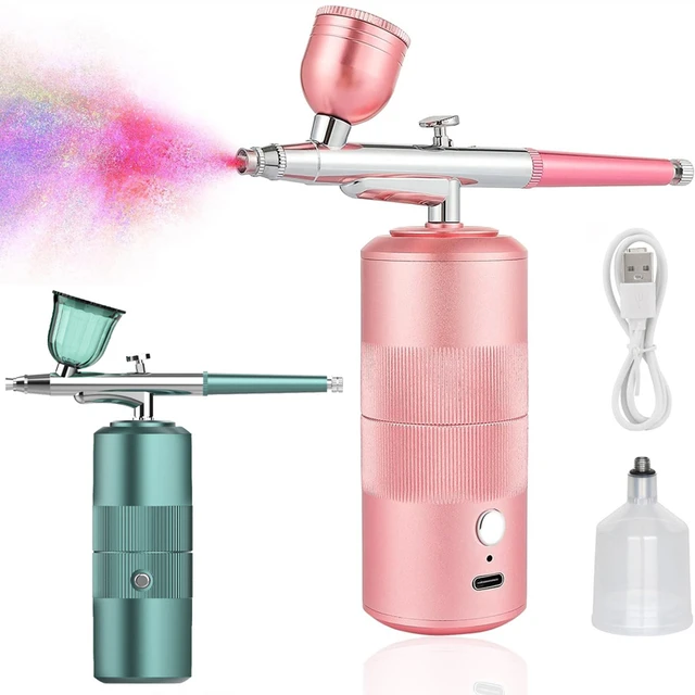 Portable Nail Airbrush Machine Cordless Nano Spray Gun Barber Hair Makeup  Air Compressor Kit Nail Airbrush Fog Mist Sprayer - AliExpress