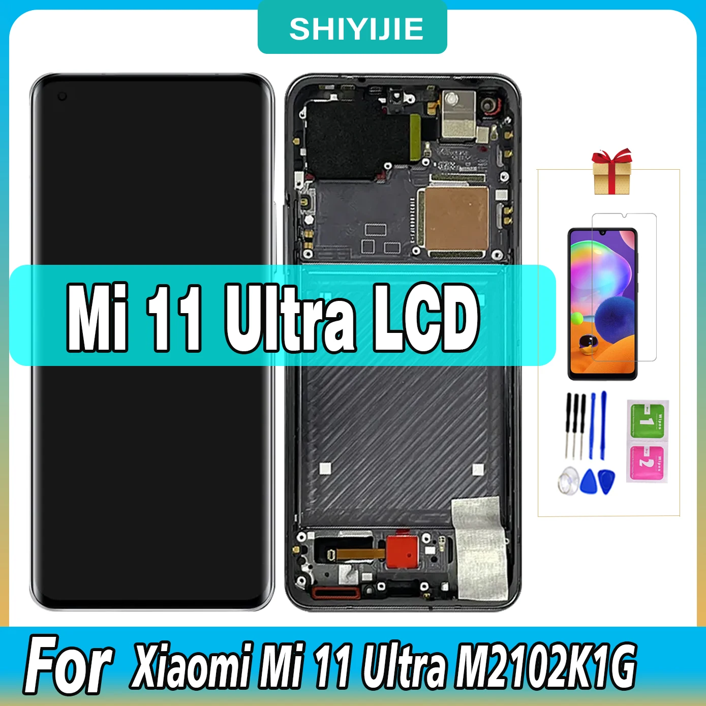 

6.81" AMOLED For Xiaomi Mi 11 Ultra LCD Display Touch Digitizer M2102K1G M2102K1C For Xiaomi11 Ultra Screen Repair Parts Tested