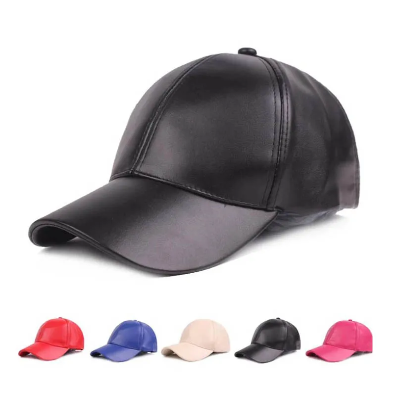 

Doitbest Women Female Baseball Cap Men Solid PU Leather Cap Girls Lady SnapBack Gorras Spring Summer Unisex Hip Hop Sun hat
