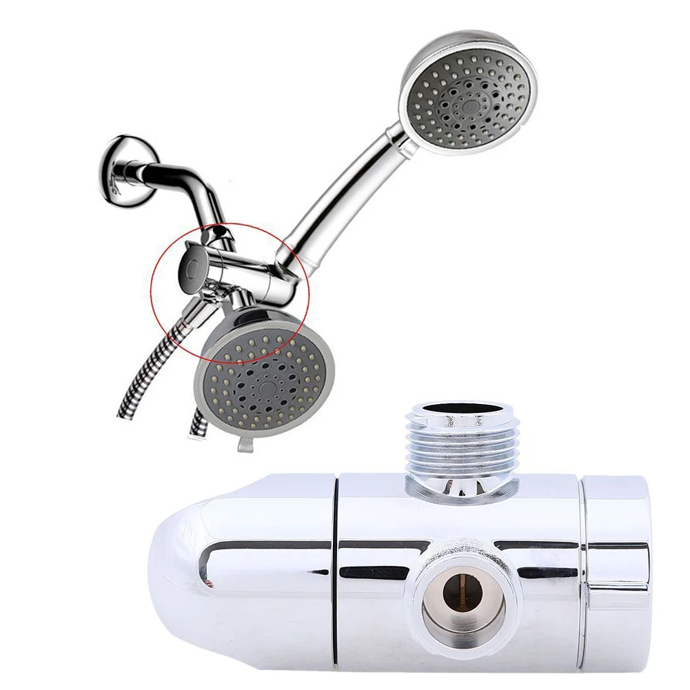 Multifunctional 3 Way Bathroom Shower Arm Mounted Shower Head Holder Adjustable Screwed Bracket Hose Pipe Adapter