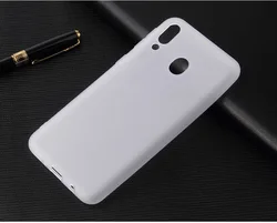Vibrant Silicone Matte Soft TPU Phone Case - A40 (Clear white)