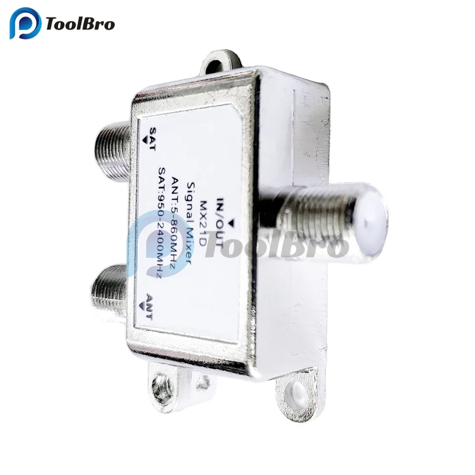 2 in 1 SAT ANT Diplexer MX21D TV Signal Mixer Satellite Splitter