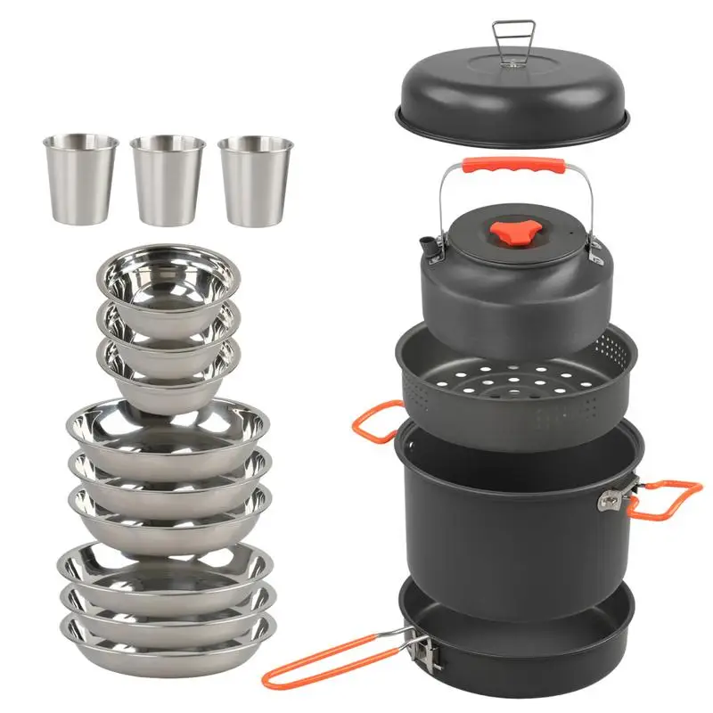 

Camping Cooking Set Outdoor Lightweight Equipment Camping Cookware Kit For Traveling Trekking Hiking Supplies