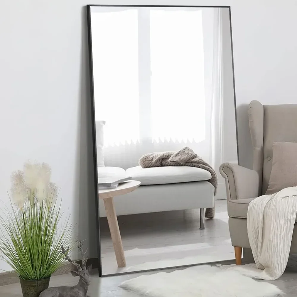 

Full Length Mirror Oversized Floor Mirrors with Stand Huge Full Body for Bedroom Living Room Aluminum Alloy Frame