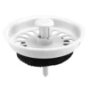 Food Waste Stopper Spin Lock Sink Drain Strainer 3.1" Dia White Black Plastic 1