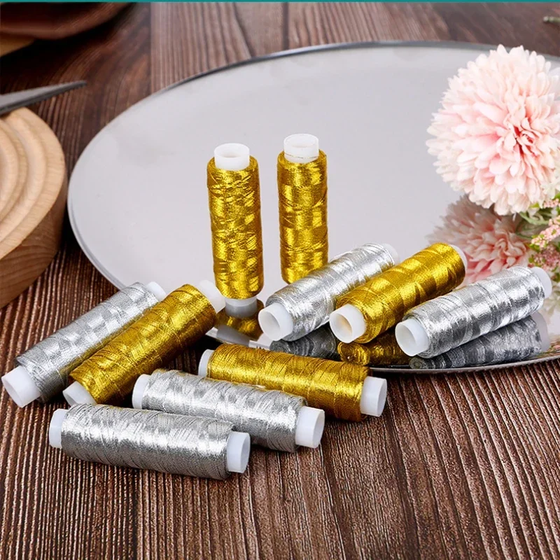 Gold and Silver Shiny Thread for Hand Sewing and DIY Projects