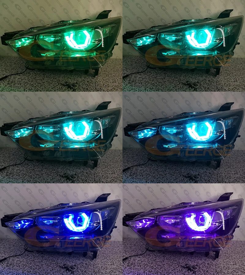 For MAZDA CX-3 CX3 Hexagon LED RGB Angel Eyes Hex Halo Rings Light