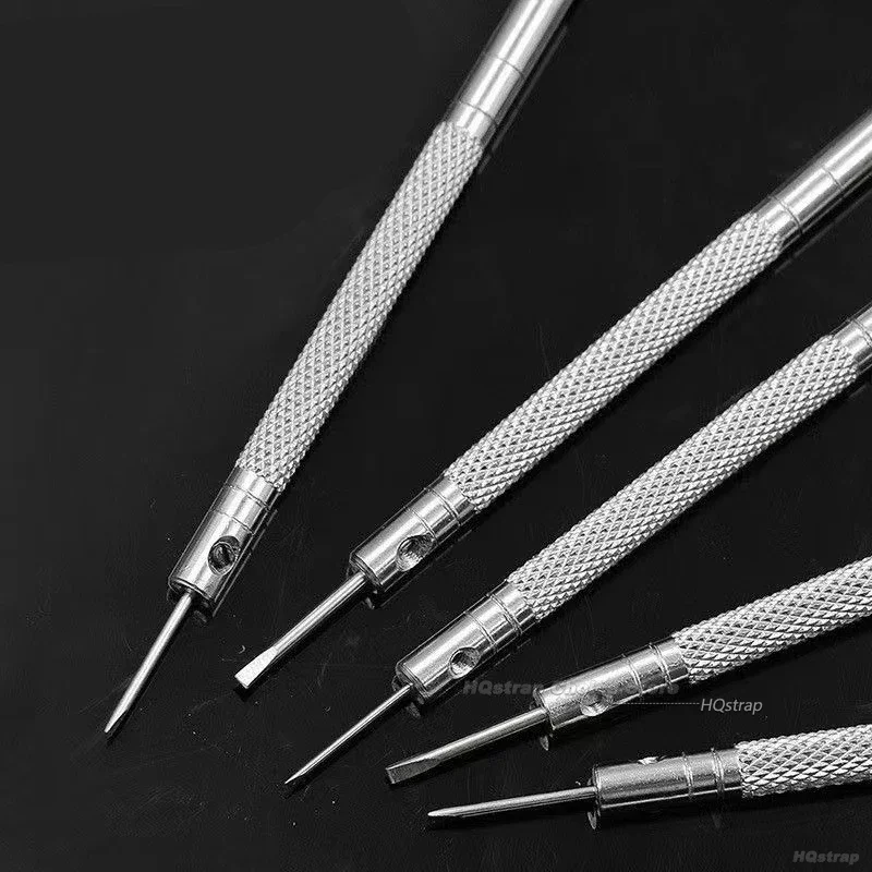 휴대용 시계 도구 5 개/대 0.8-1.6mm 시계 용 스틸 스크루 드라이버 미니 링크 핀으로 밴드 제거 시계 제조 도구