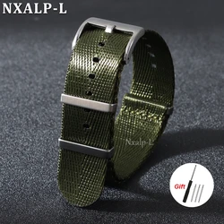 Versatile Woven Nylon Watch Strap - Military Sports Style Wristband - 22mm (Army Green)