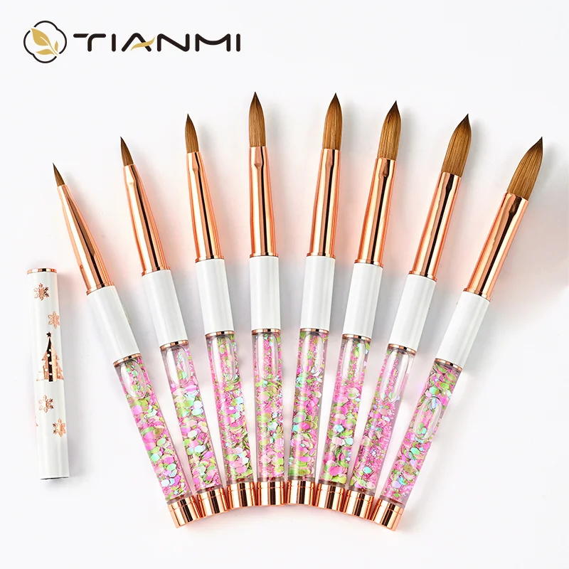 

TIANMI Acrylic Nail Brush Crimped Kolinsky Nail Brush Gel Nail Builder Pens Manicure Brush Nail Design Painting Drawing Tools