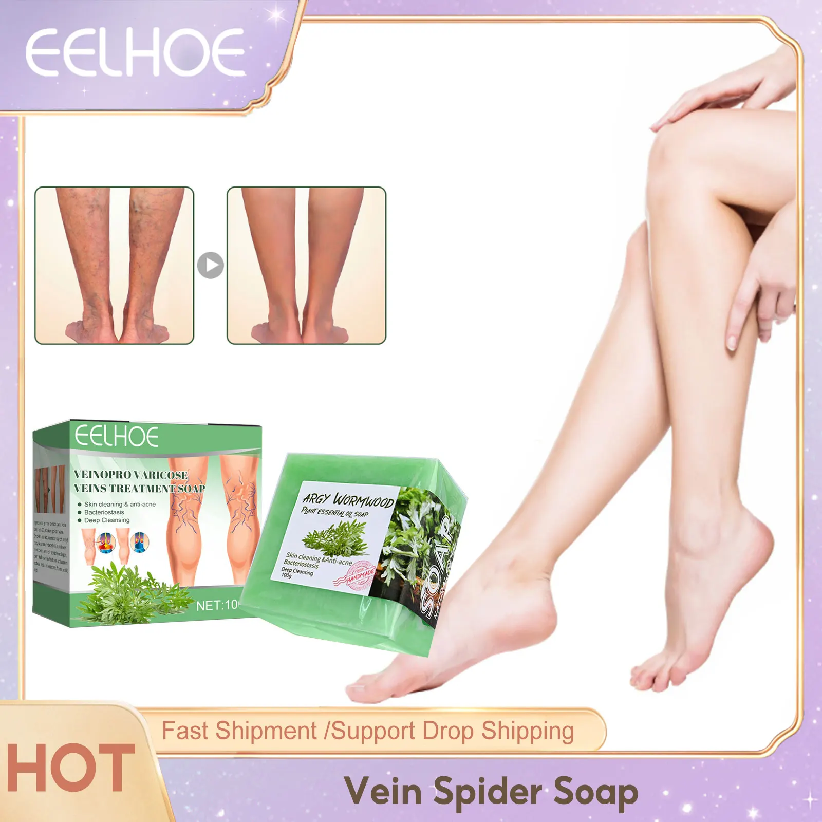 

Varicose Vein Treatment Soap Legs Healing Pain Relief Eliminate Spider Veins Anti Inflammatory Prevent Phlebitis Vasculitis Wash