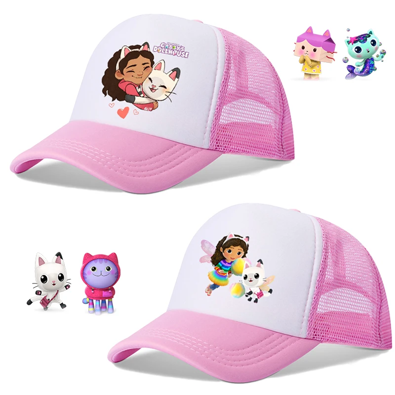 Gabby Dollhouses Berretto Da Baseball Per Bambini Regolabile Traspirante Hip Hop Dome Cappello Estivo Cartoon Anime Nuovi Bambini Compleanno Regali Ca
