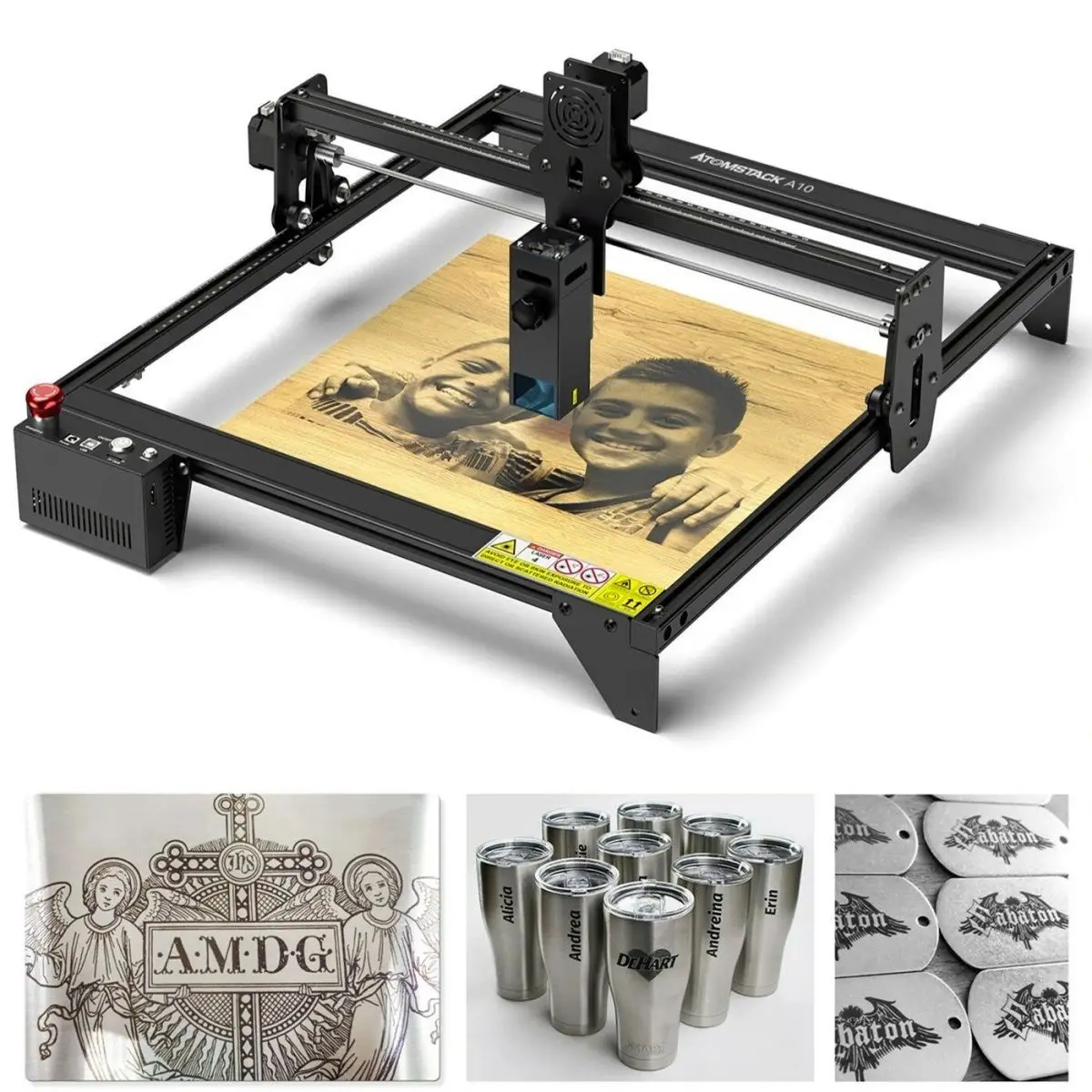 ATOMSTACK A10 150W Effect CNC Laser Engraver Cutter Engraving Cutting Metal Arcylic Wood Leather 10W Laser Output Expansion Kit sculpfun engraver engraving area expansion kit for s6 s6pro s9 laser engraver size 410x950mm full metal structure quick assembly