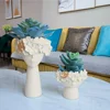 Nordic Home Decoration Resin Vase Statue Sculpture Makeup Brush Holder Storage Box Pen Holder Creative Flower Pot Art Supplies 4