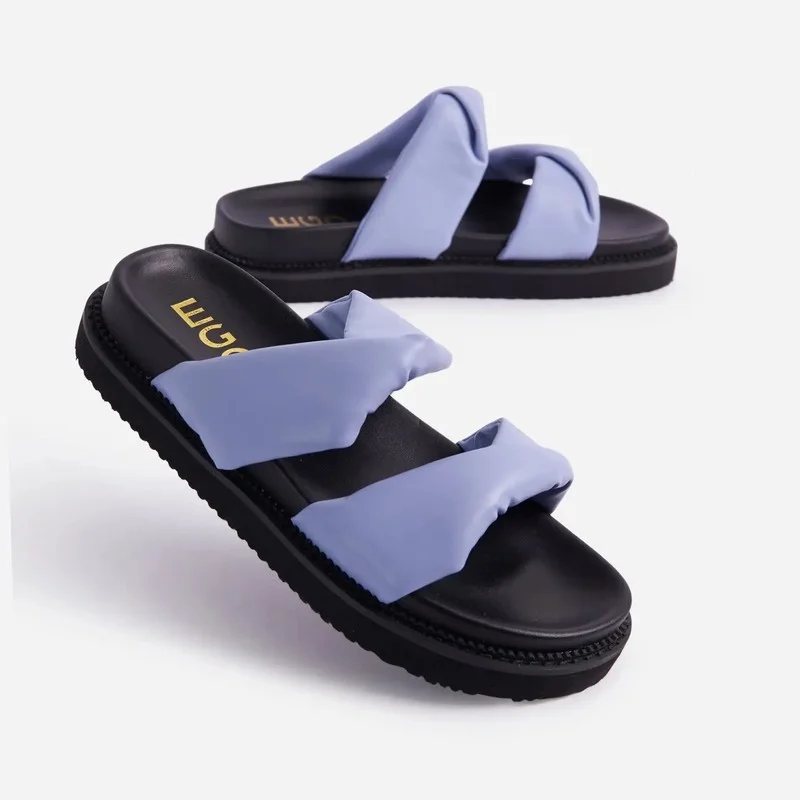 

2022 New Women's Flat Slippers Solid Color Ladies Shoes Outdoor Fashion Thick Bottom Sandals Women Comfortable Shoes Women