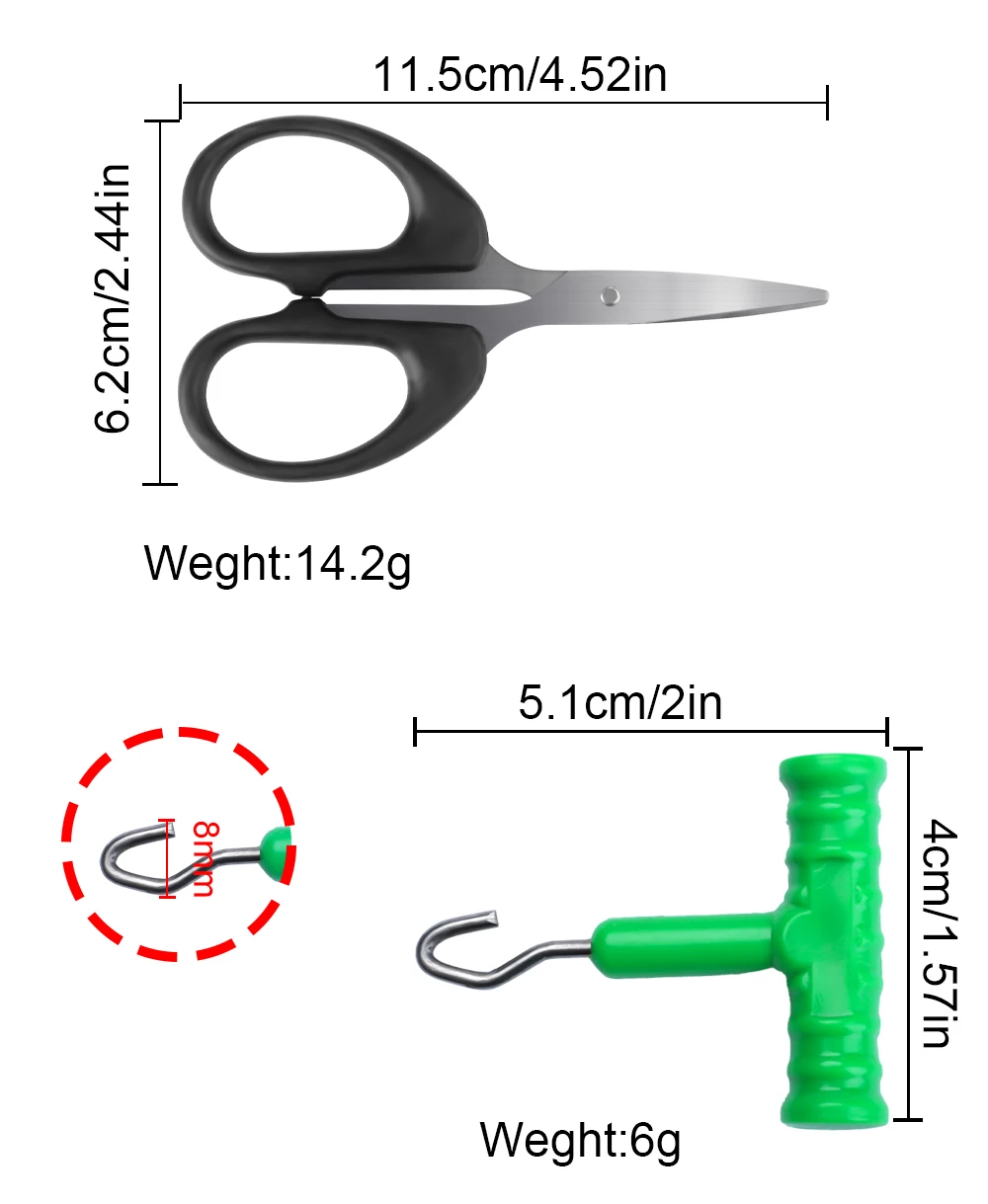 FTK 8PCS Edelstahl Karpfen Angeln Boilie Köder Bohrer Hetze Nadel Haar Rigs Spleißen Laden Feeder Angeln Zubehör – Detail 6