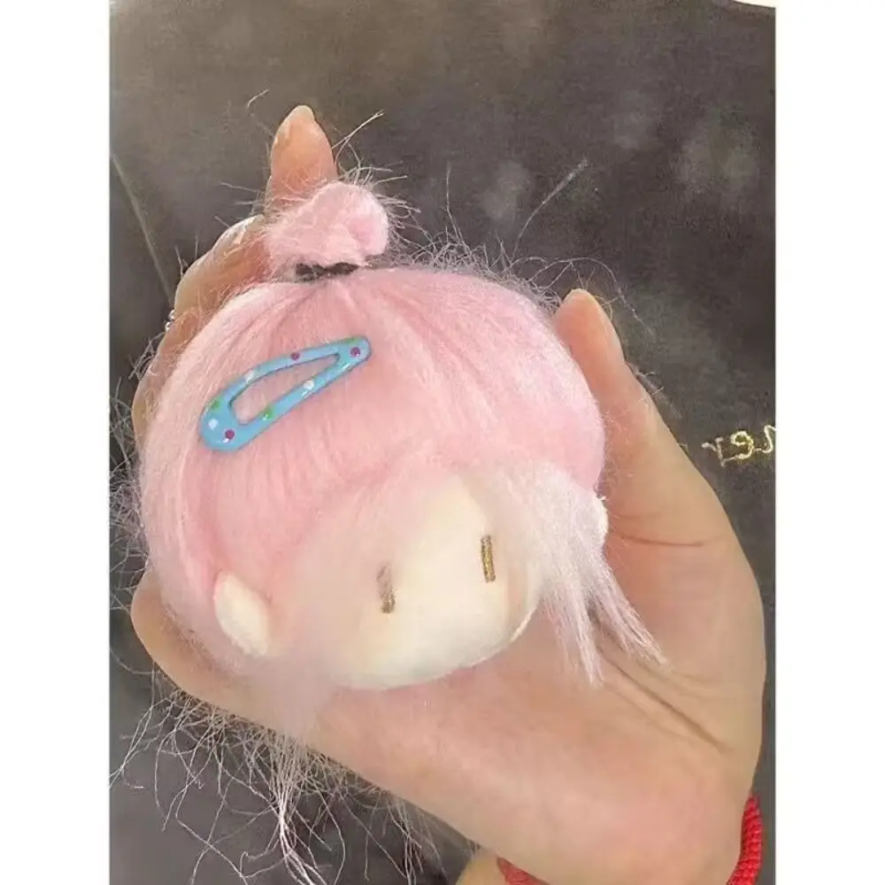 Cute Plush Doll Pendant with Long Hair and Ball Head