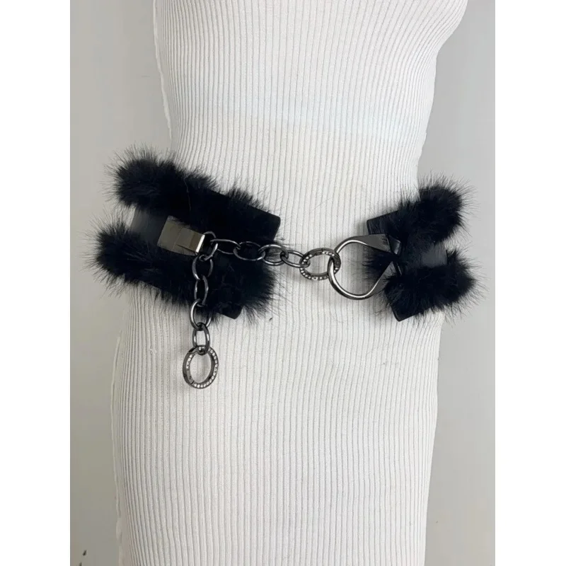 Black fur belt