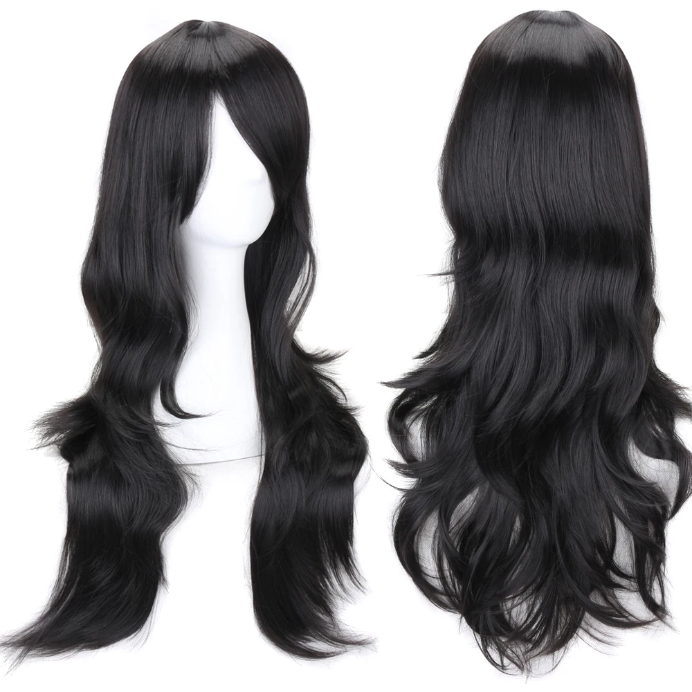 InjBulk Hair-Perruques Synthétiques Cheveux Longs Bouclés, Perruque Cosplay, Perruque Lisse, Cheveux Ondulés, Volume de l'Air, Température Douce, Gris et Blond