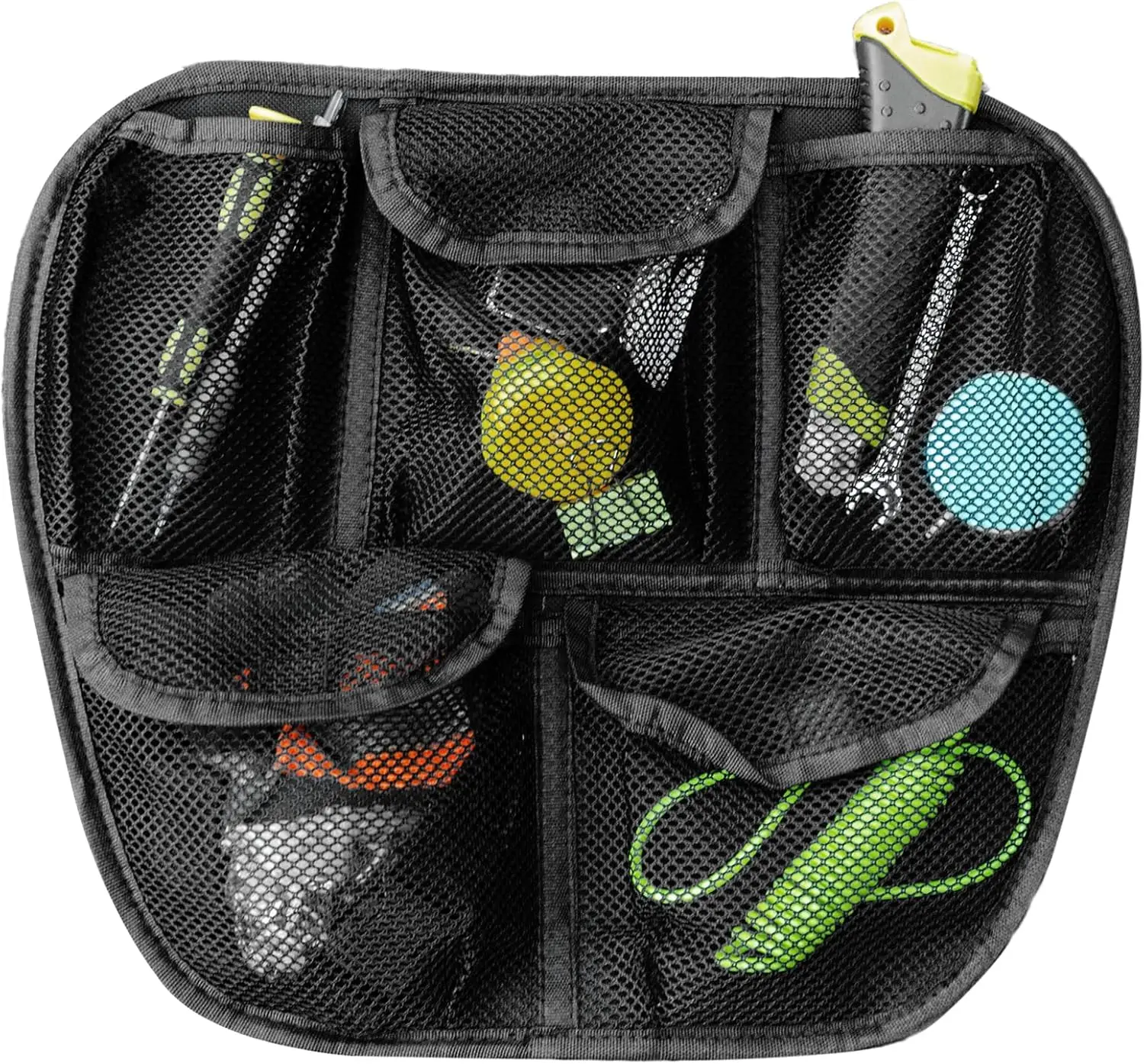 Front Trunk Lid Organizer Fit for Can Am Spyder F3 F3S F3T F3L 2015- Removable 5 Mesh Pocket Luggage Storage Bag (Black)