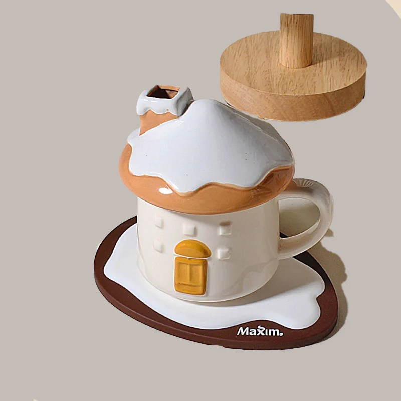 

Creative Cartoon Ceramic Mug with Handgrip Coffee Cups Cute Breakfast Milk Cup Christmas and Birthday Gift Drinkware