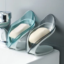 

Leaf Shaped Soap Drain Holder Movable Soap Box Soap Dish Tray Suction Cup Soap Container Stand Bathroom Accessories
