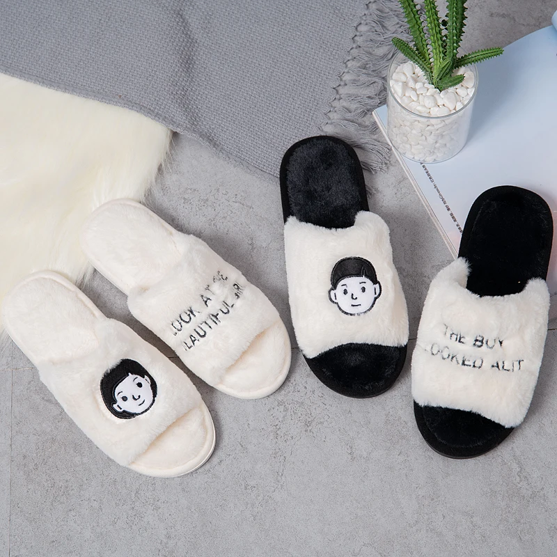 Home Cotton Slippers 2022 New Winter Shoes for Women Fashion Indoor Soft Slides Men Non-Slip Ladies Slides Platform Shoes Couple