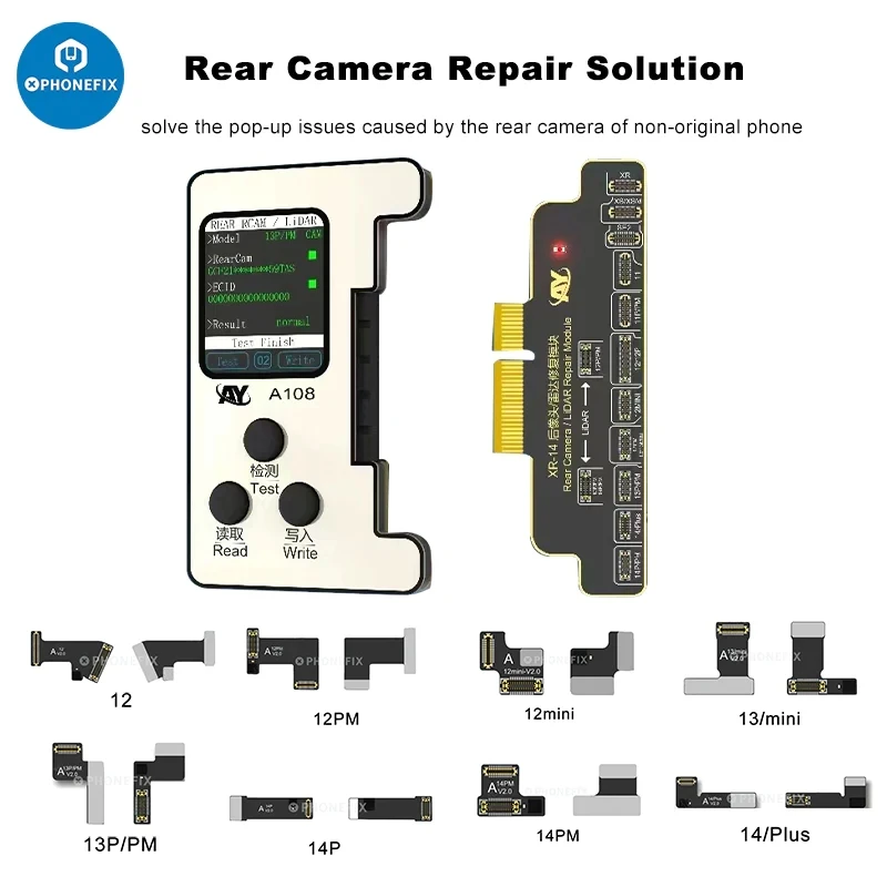 

AY A108 Free Soldering Rear Camera Flex Cable Tag-on Repair FPC For iPhone 12 13 14 Pro Max Rear Camera Pop-up Window Repair