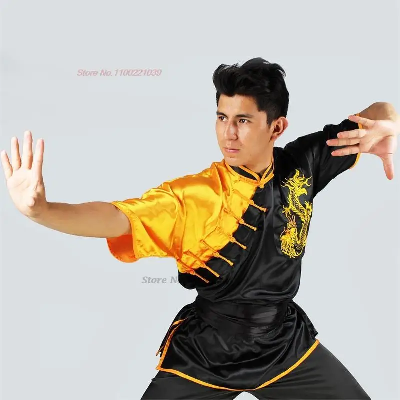 2024 Tradizionale Cinese Kung Fu Wushu Costume Nazionale Drago Ricamo Wushu Uniforme Kung Fu Vestito Orientale Wing-Chun Abbigliamento