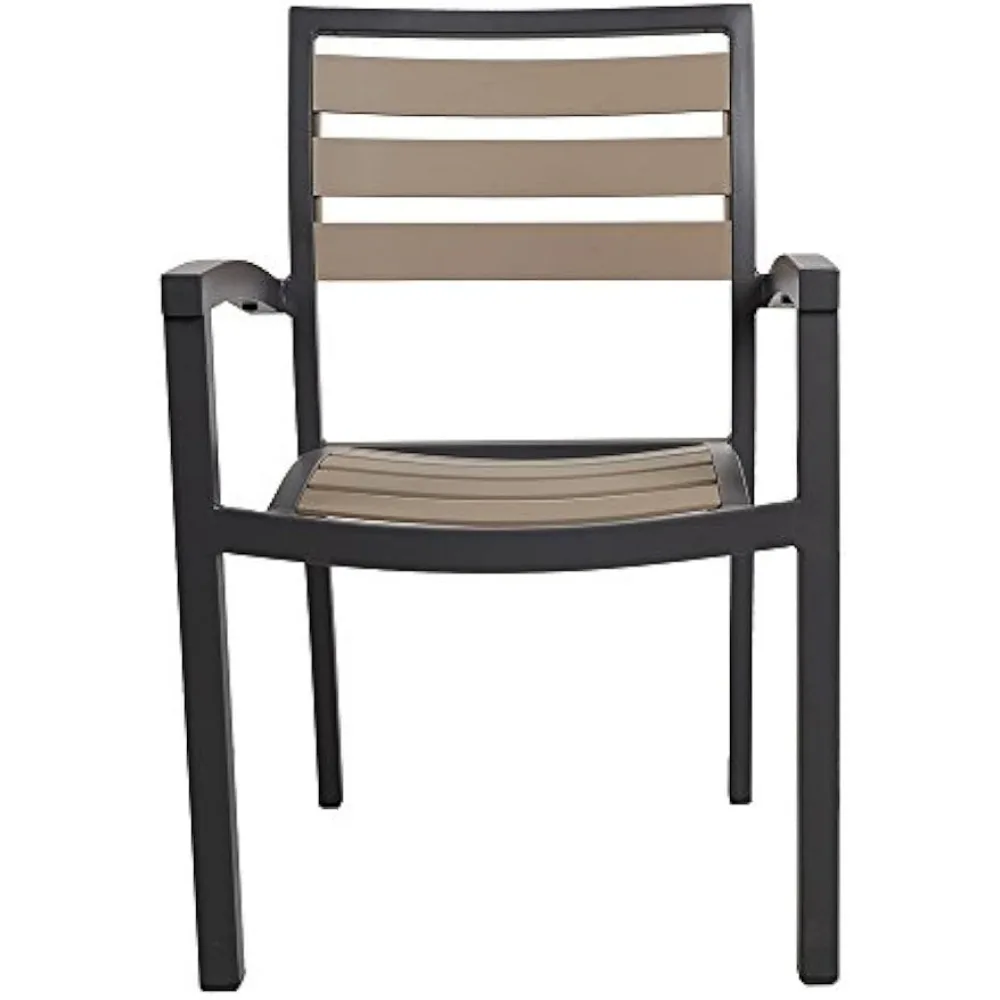 Patio Dining Chairs with Armrest Stackable Set of 4 Aluminum Patio Furniture Sets for Living Room Cafe Bar Aluminum Indoor Outdo 6