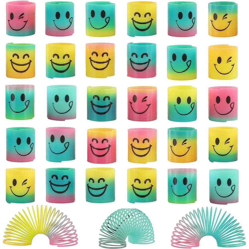Spring Rainbow Magic Fidget Stress Coil Mini Springs 12PCS Bulk Finger Toys For Party Favors Carnival Prize for Kids Boys Girls fidget toys,stress relief toys,childrens toys