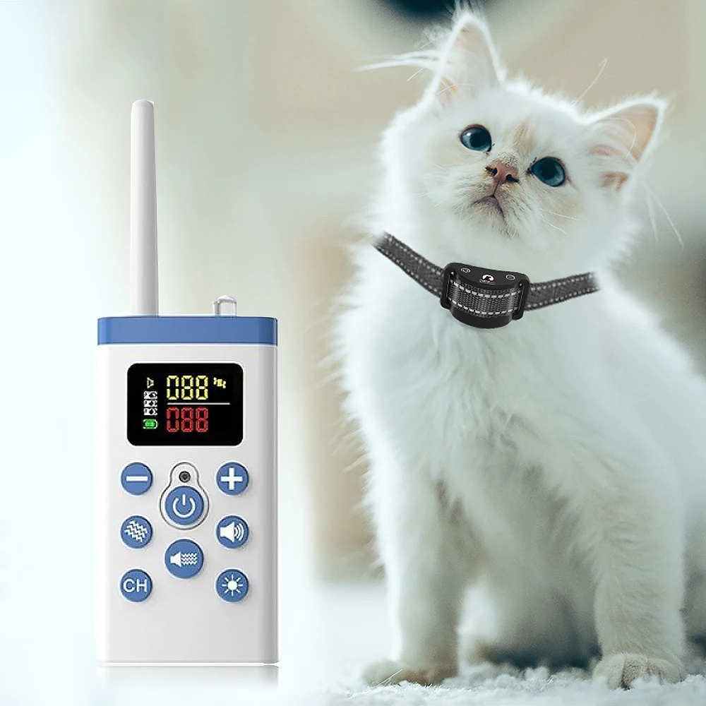 Cat Stop Meow Collar,Cat Vibration Trainer,Cat Anti-Bark Collar,Sound Vibrate Modes Waterproof Rechargeable Cat No Shock Collar