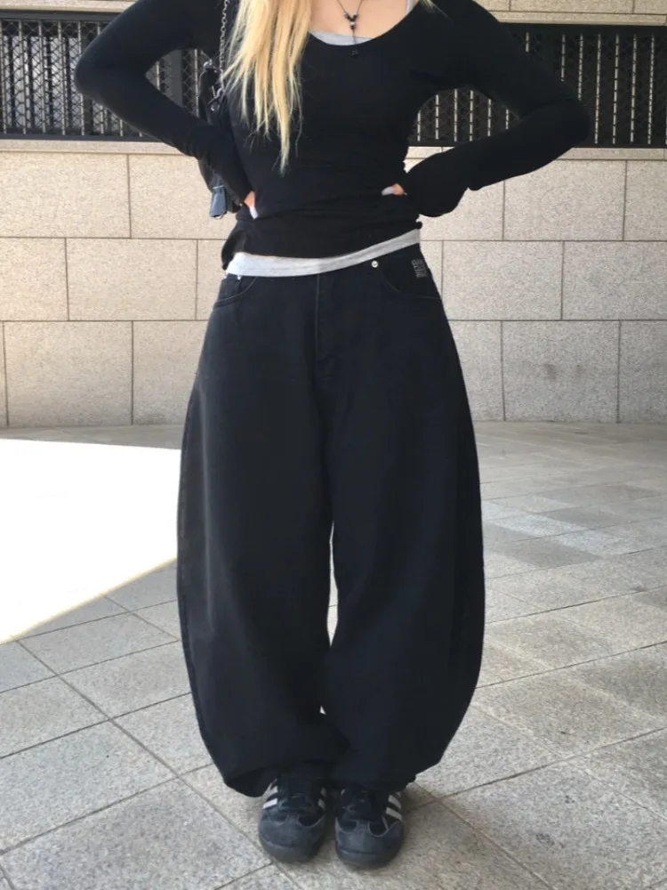 Ba Embroidered Letter Print Denim Jeans Women's Spring New Sweet Cool Spicy High Waist Slimming Long Pants Street Sle