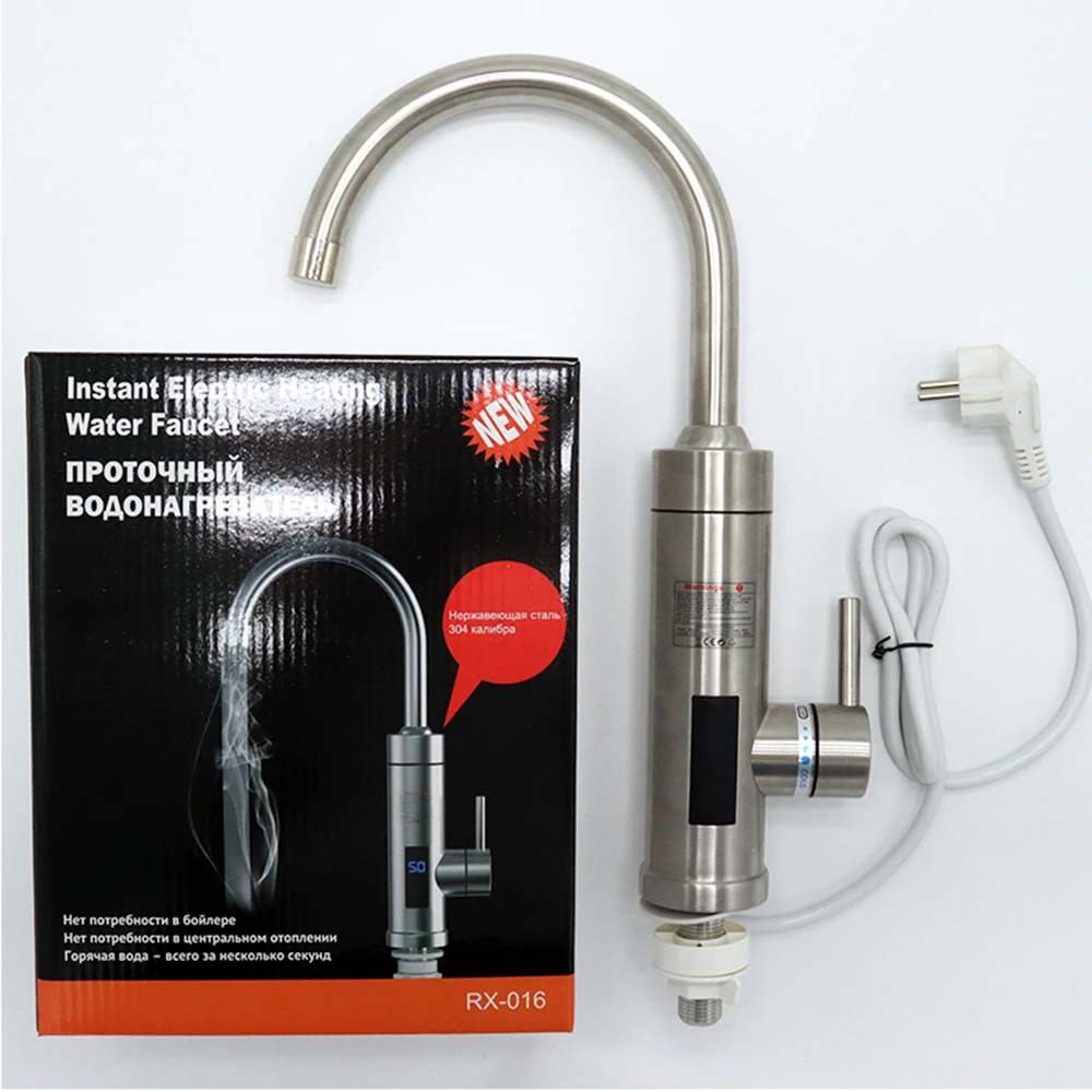 Electric Water Heater Instant Kitchen Faucet 110V 220V Stainless Steel Tankless  Instant Heating Faucets Digital Display 3000W - AliExpress