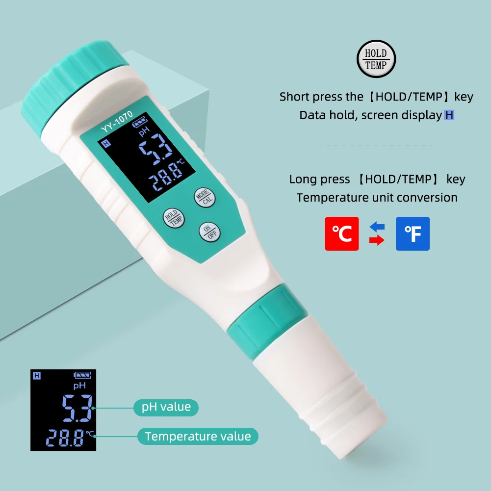 7 IN 1 Cl Temperature TDS ORP EC Salinity pH Meter Chlorine Testers for Pool Fil