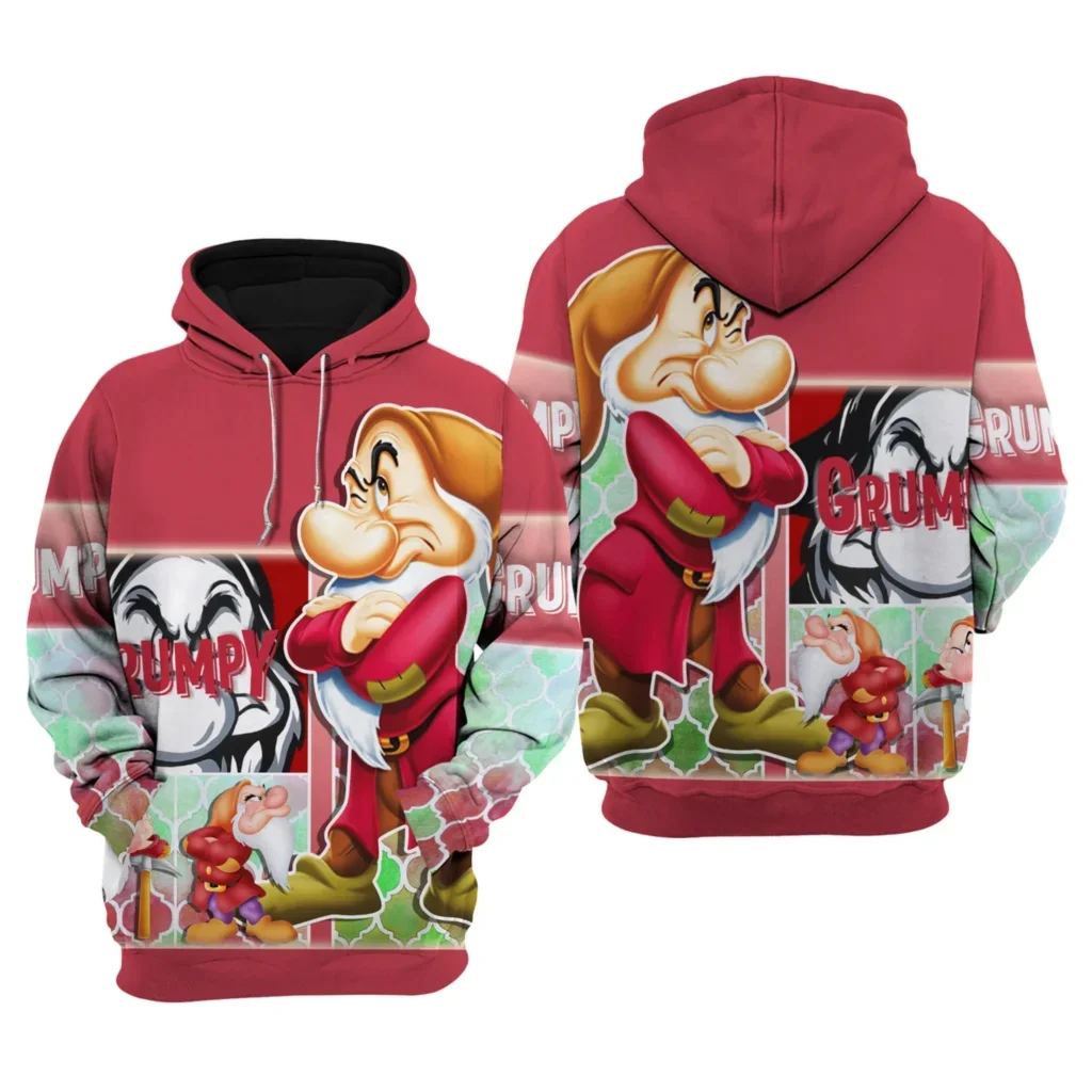 

Красная Grumpy карликовая 3d Толстовка Disney 3D Толстовка