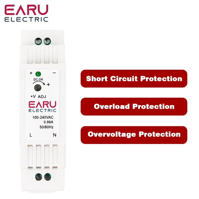 DR-75-24 Alimentation Sur Rail DIN 75 W, Alimentation Industrielle à Sortie Unique Pour Rail DIN, Alimentation à Découpage AC/DC
