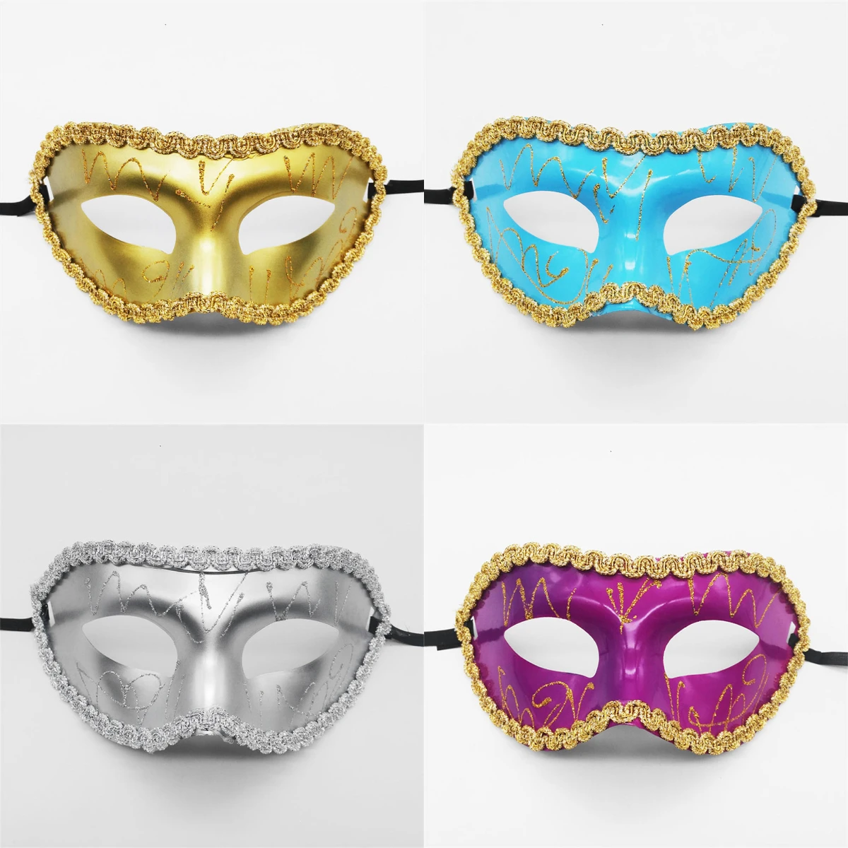 

Flat Head Painted Mask Decoration Fancy Dress Party Props Masquerade Eye Mask
