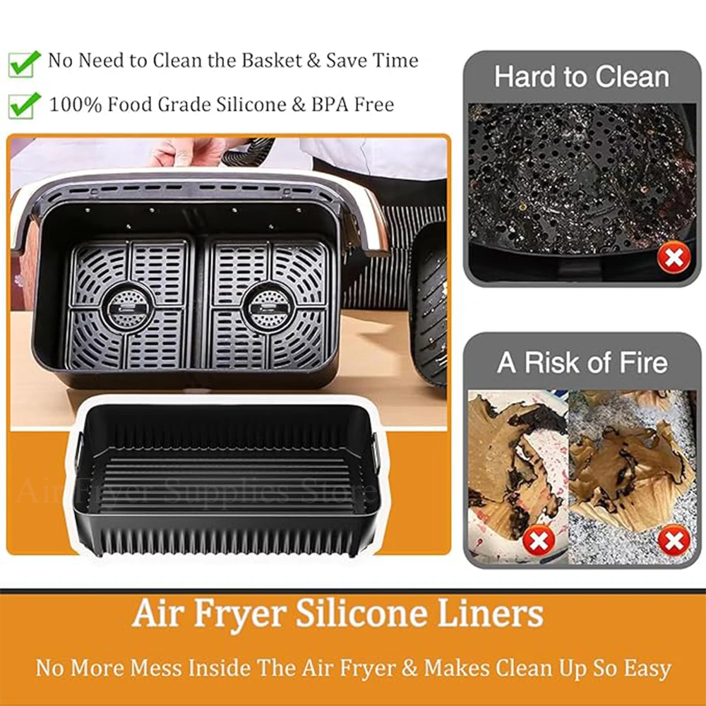 Air Fryer Mold for Ninja Foodi Flex 10.4L AF500EU Reusable Heat Resistant Silicone Pot Air Fryer Accessories