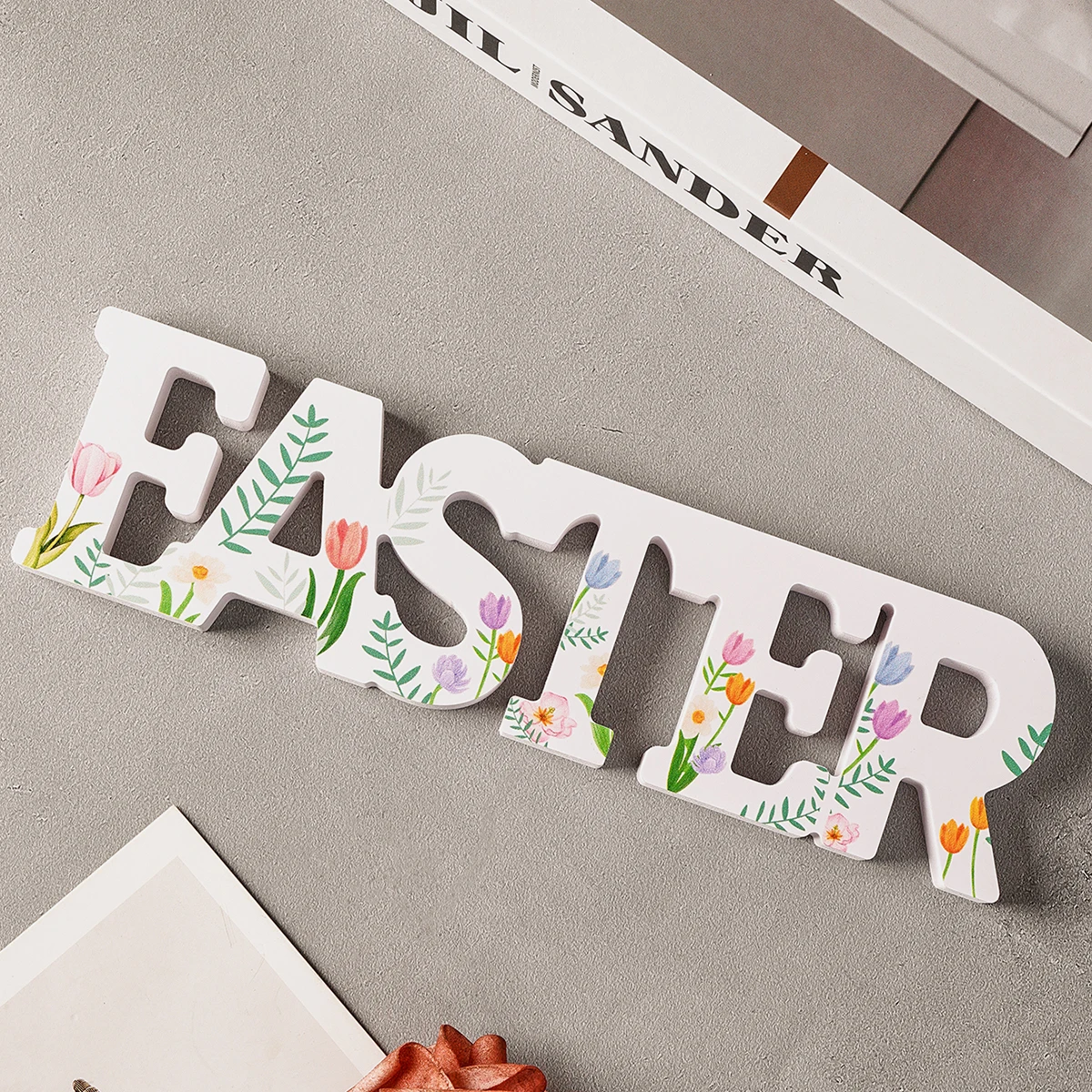 1PC, Easter English letch-shaped Easter table decoration piece, suitable for Easter, celebration party decoration handicrafts