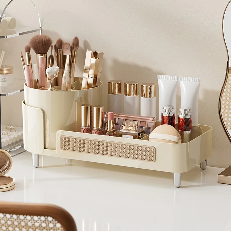 Dresser desktop rotatable multifunctional cosmetic storage box 5
