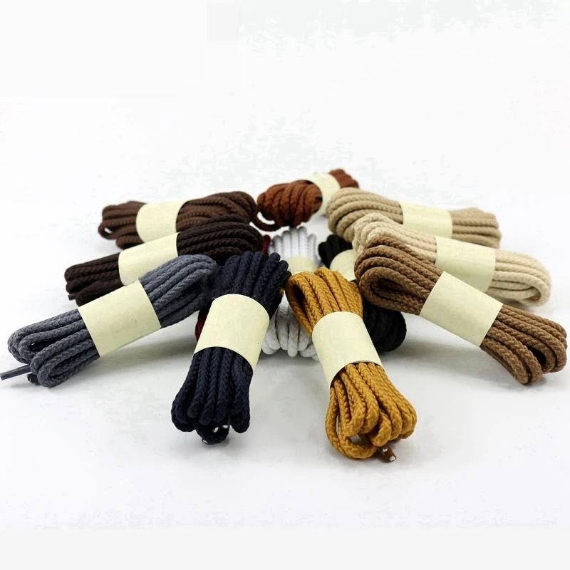 1 Pair Round Shoe Laces For Martin Shoes Sneakers Shoelaces Solid Boots Shoelace Solid Weaving Wear-resistant Shoestring