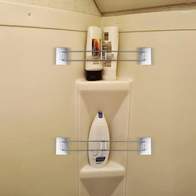 Facile Installazione Camper Shower Corner Storage Bar Punch-Free Asta Di Fissaggio Per Articoli Da Toeletta Regolabile Accessori Per Camper Per Rimorc