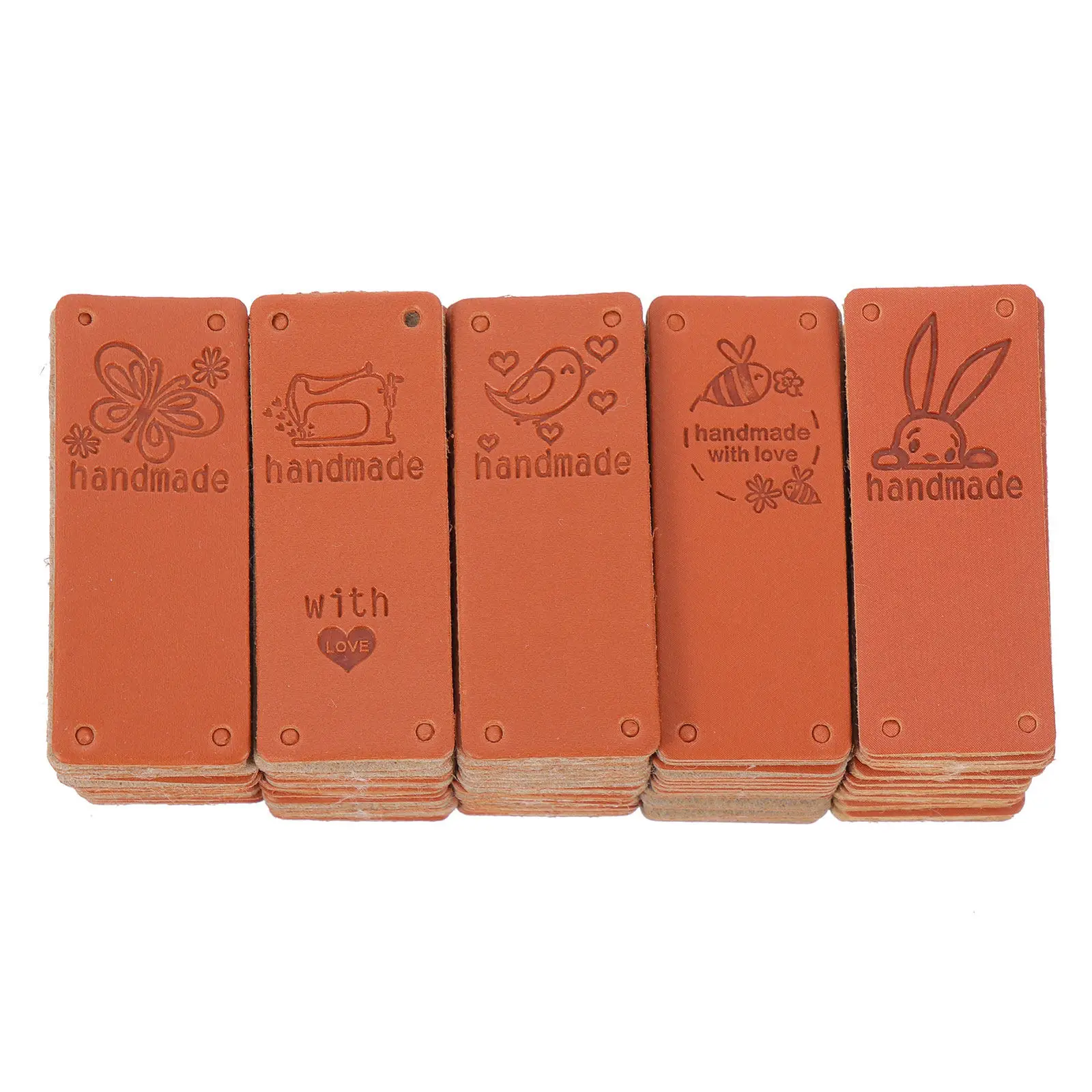 100Pcs 양각 색상 변경 라벨 청바지 코트 가방 용 수제 태그 DIY 의류 칼라 의류 라벨 봉제