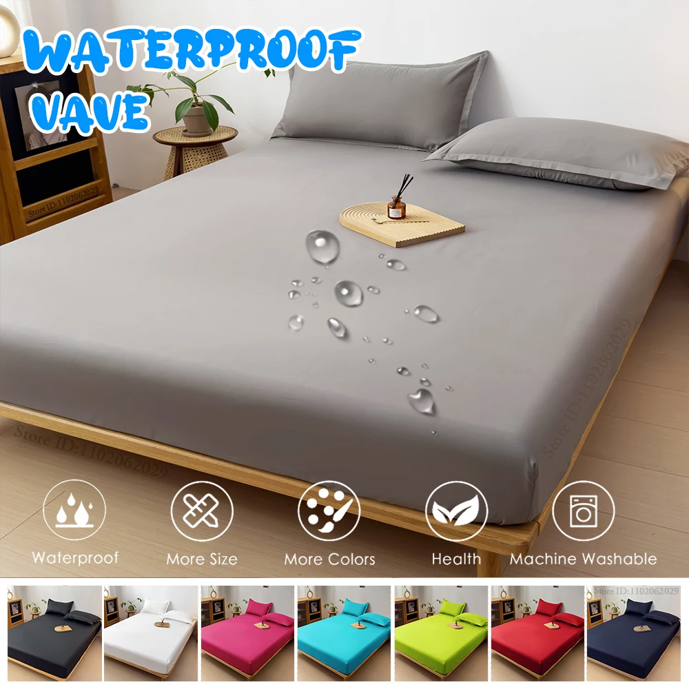 Waterproof Mattress Covers Fitted Sheets Bed Bedspreads Fabric Thick Mattress Protector for Single Double King Queen Size Beds Waterproof Mattress Covers Fitted Sheets Bed Bedspreads Fabric Thick Mattress Protector for Single Double King Queen Size Beds