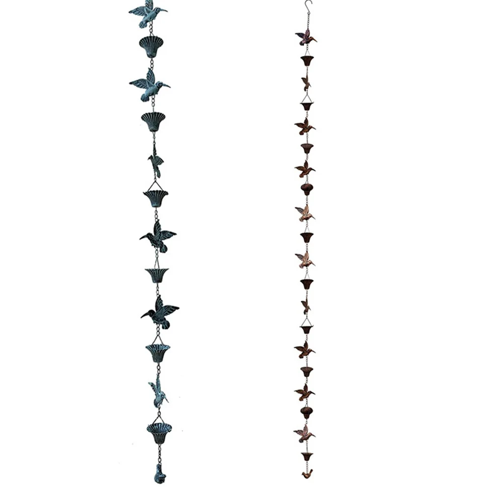 8.5ft Rain Chain Metal Vintage Bird Rain Chain Pendant Suitable For Outdoor Gutter Downspout Hardware Parts Garden Eaves Decor