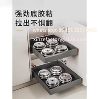 ตะกร้าจัดระเบียบในตู้ครัวแบบปรับแต่งได้ ชั้นวางมุมแบบตาข่ายแน่น สีฟ้า สำหรับเก็บเครื่องปรุงในตู้แบบลึกพิเศษ 3