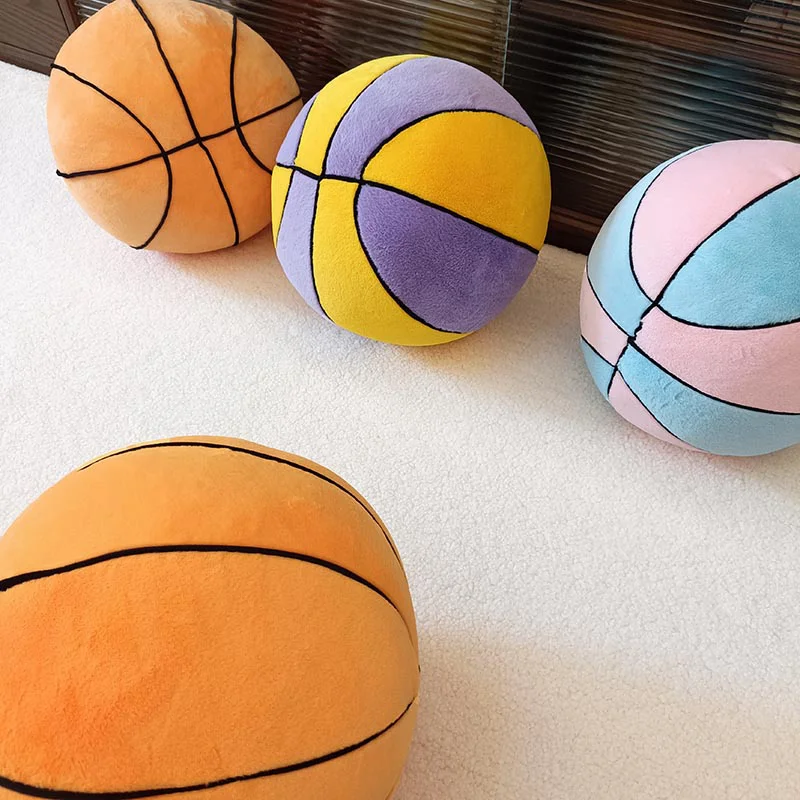 Simulation Cartoon Basketball Plush Toy Real Life Sport Lifelike Ball Doll Stuffed Pillow Room Decor for Kids Boys Birthday Gift джемпер женский sport angel plush зеленый