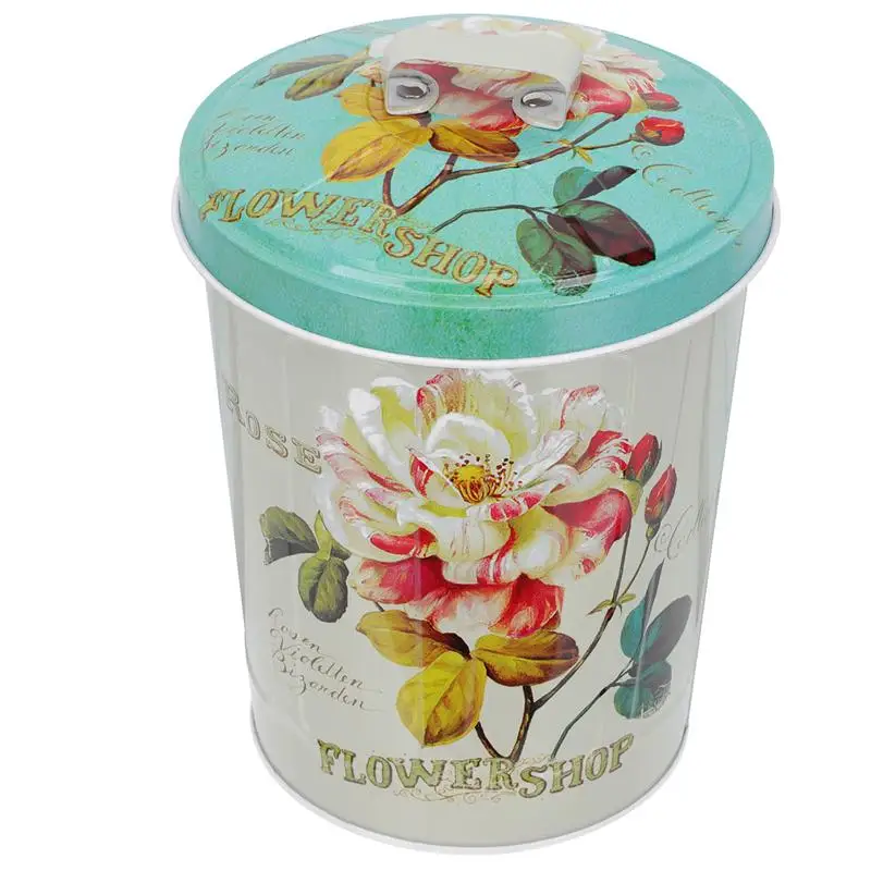 Tin Metal Box Storage Jar Canister Cookie Food Candy Containers Biscuit Tinplate Jars Farmhouse Christmas Kitchen Tea With Gift 