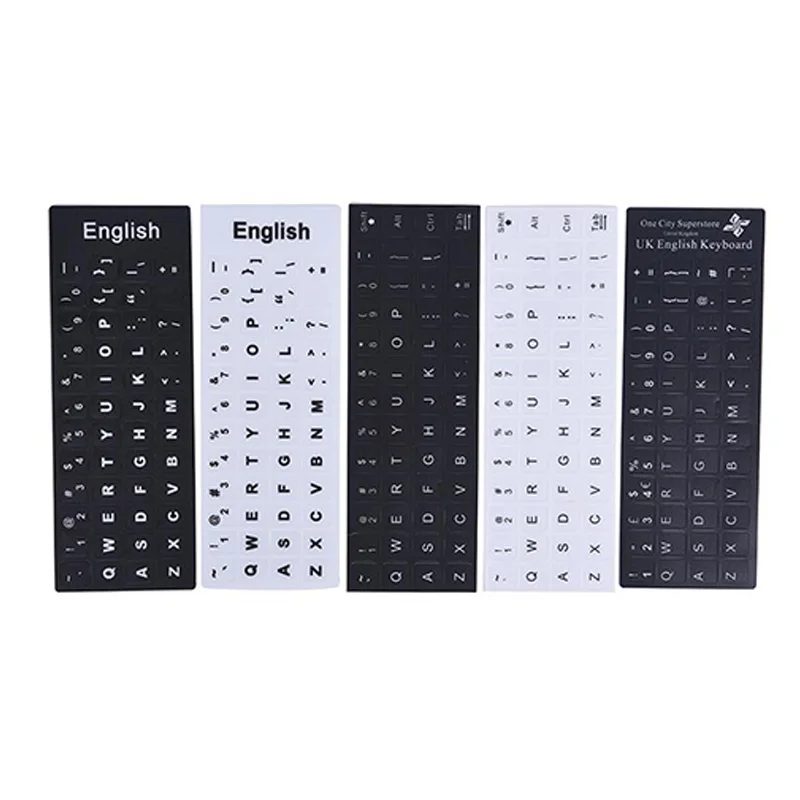 English Universal Language Keyboard Stickers Alphabet Letters Waterproof Layout Button Sticker
